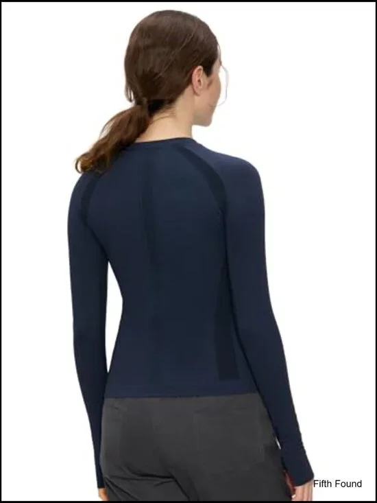 Long Sleeve Compression Workout Top, Athletic Slim Fit, Nursing Underscrub - Picture 2 of 7